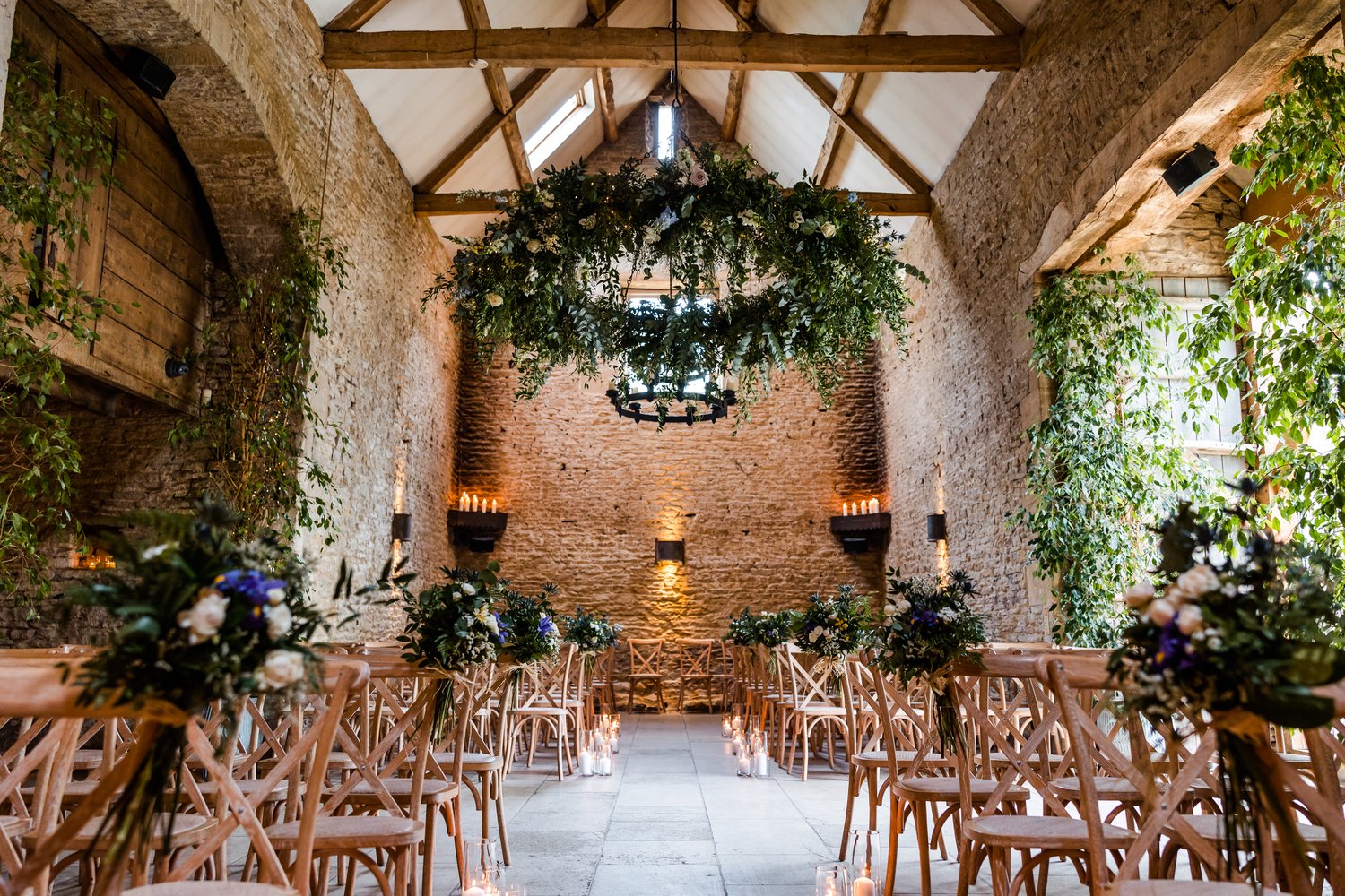 Wedding venue choices for luxury weddings in the UK: Stone Barns like this one in the Cotswolds