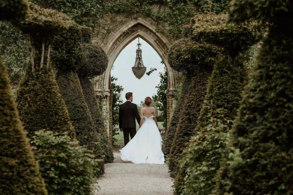 Couple getting married in Euridge Manor